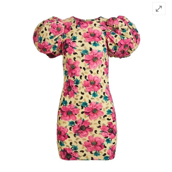 ROTATE Birger Christensen Ruby Floral-Print
Puff-Sleeve Mini Dress 38 - Picture 5 of 7